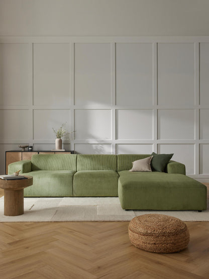 Melzara Corner Sofa in Corduroy (4-Seater)