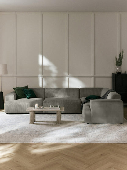 Melzara Large Corner Sofa in Corduroy (4-Seater)