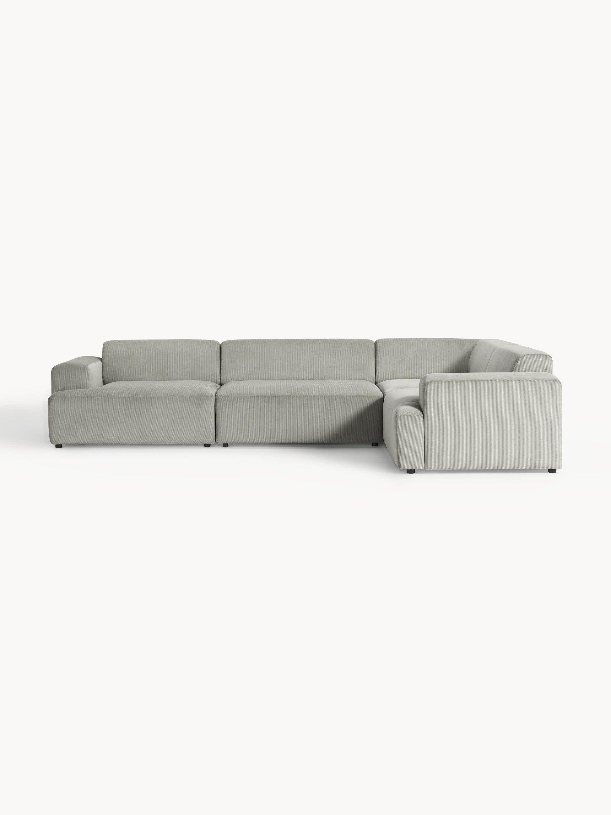 Melzara Large Corner Sofa in Corduroy (4-Seater)