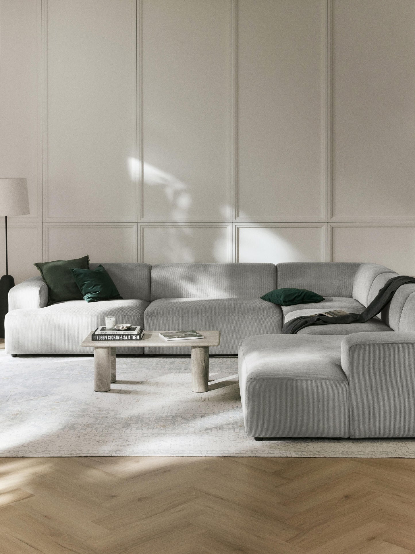 Melzara XL Corner Sofa in Corduroy