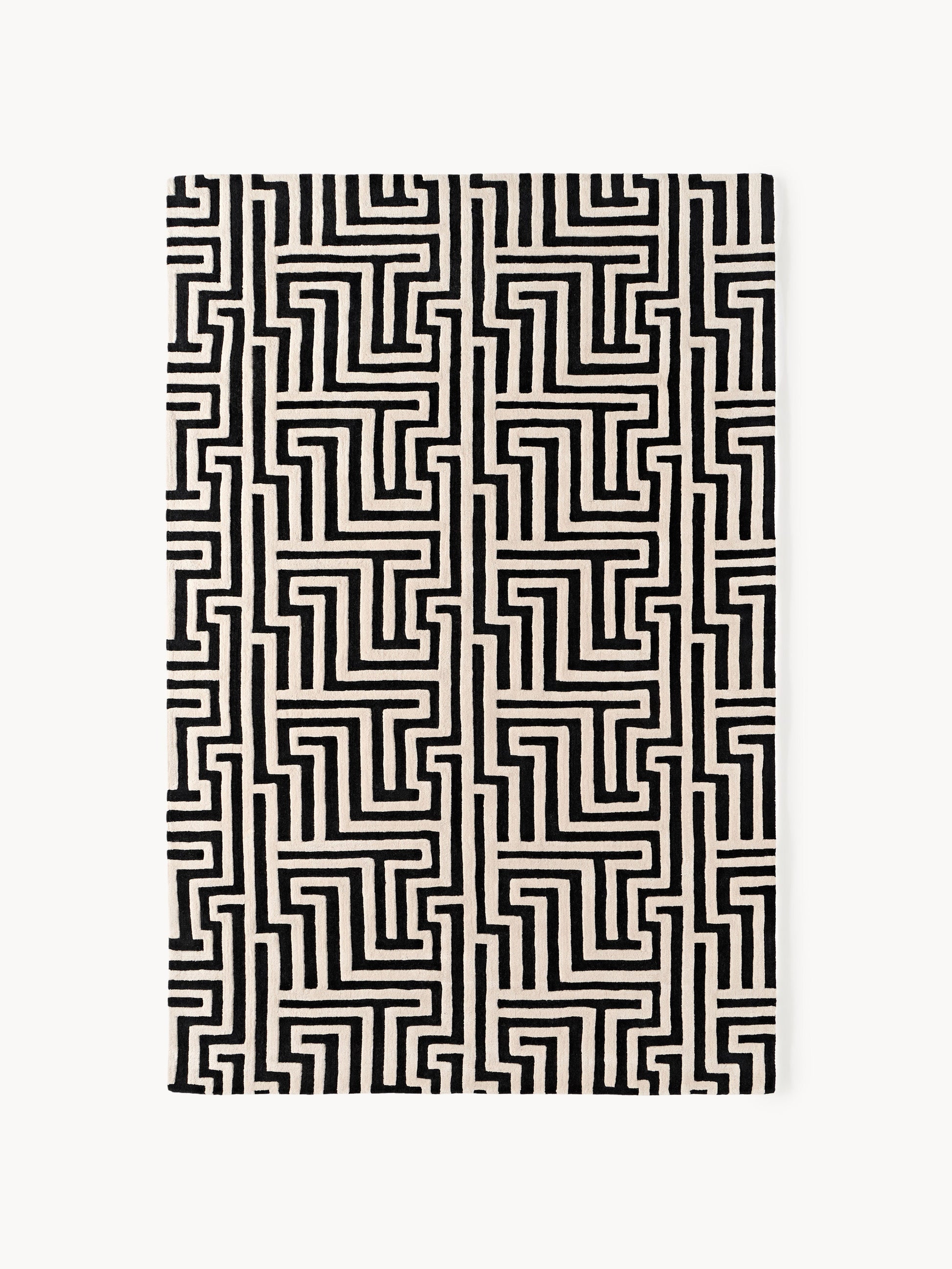 Montresi Wool Rug, Hand-Tufted, with Raised High-Low Texture