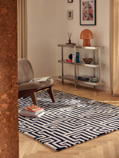 Montresi Wool Rug, Hand-Tufted, with Raised High-Low Texture