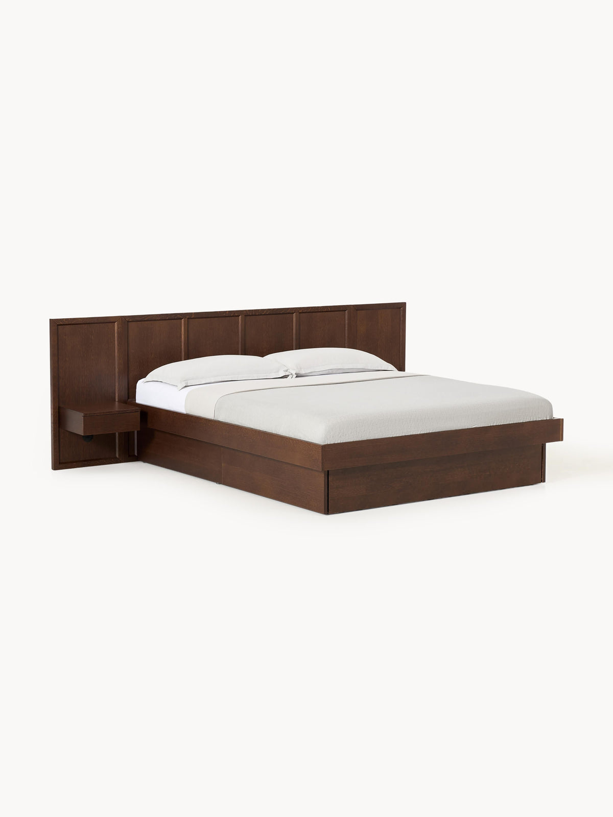 Nantiro Wooden Bed with Headboard and Bedside Tables