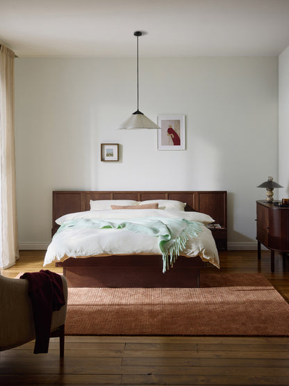 Nantiro Wooden Bed with Headboard and Bedside Tables