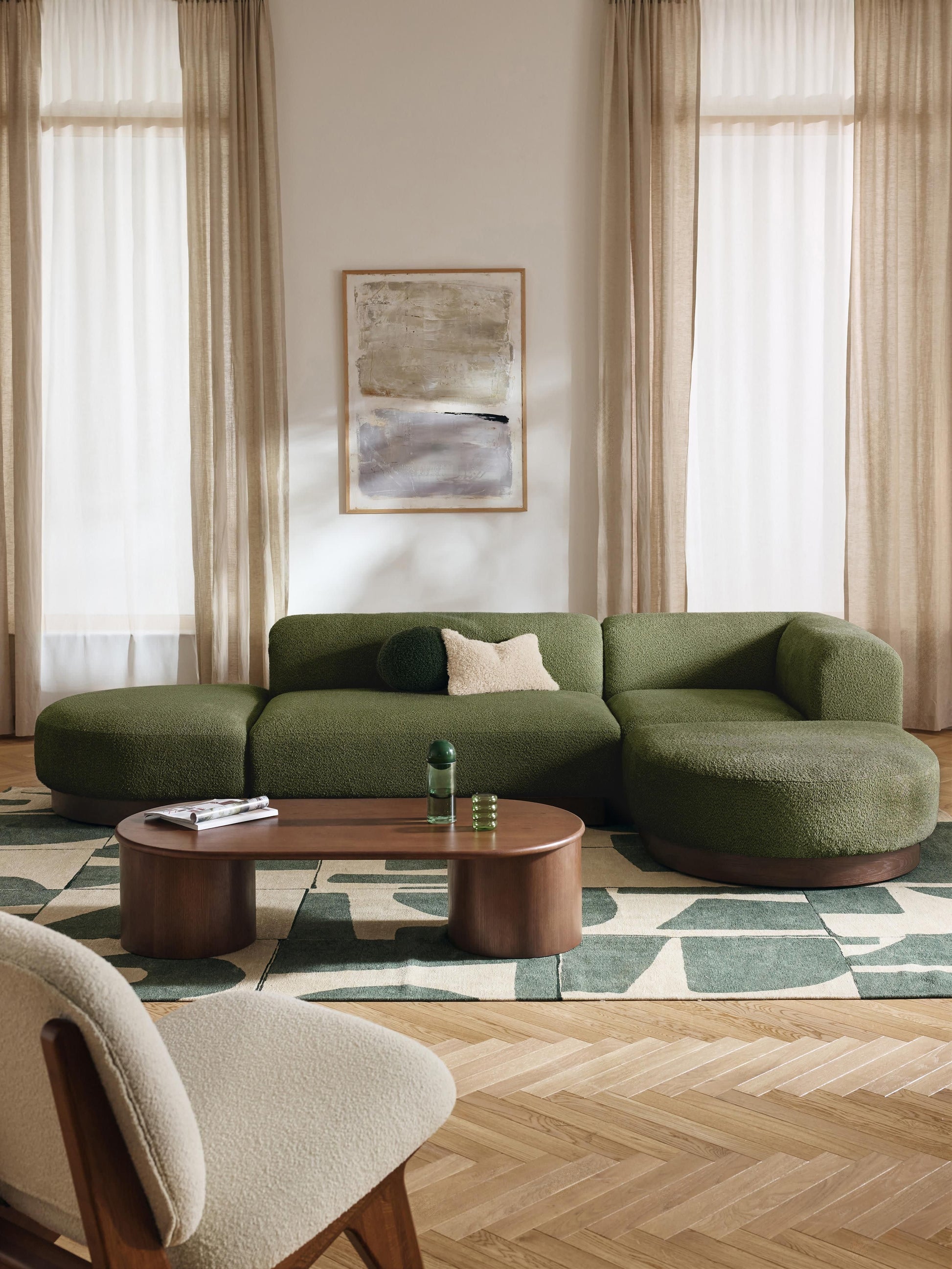 Natreza Modular Teddy Bouclé Corner Sofa
