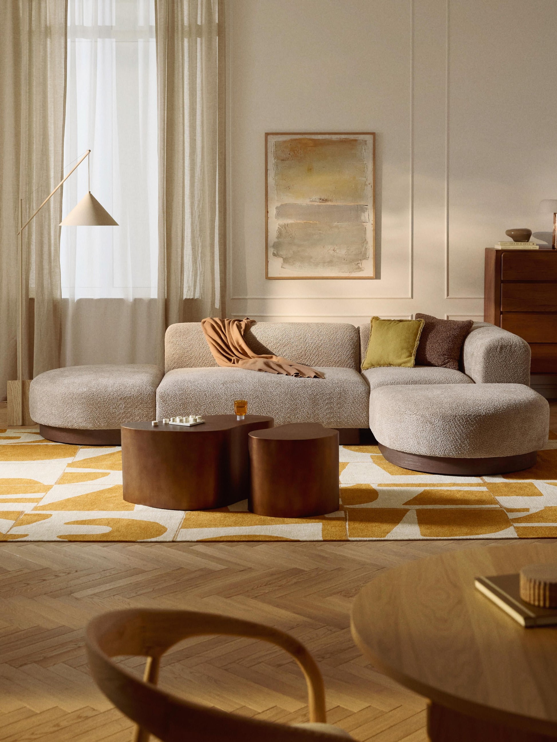 Natreza Modular Teddy Bouclé Corner Sofa