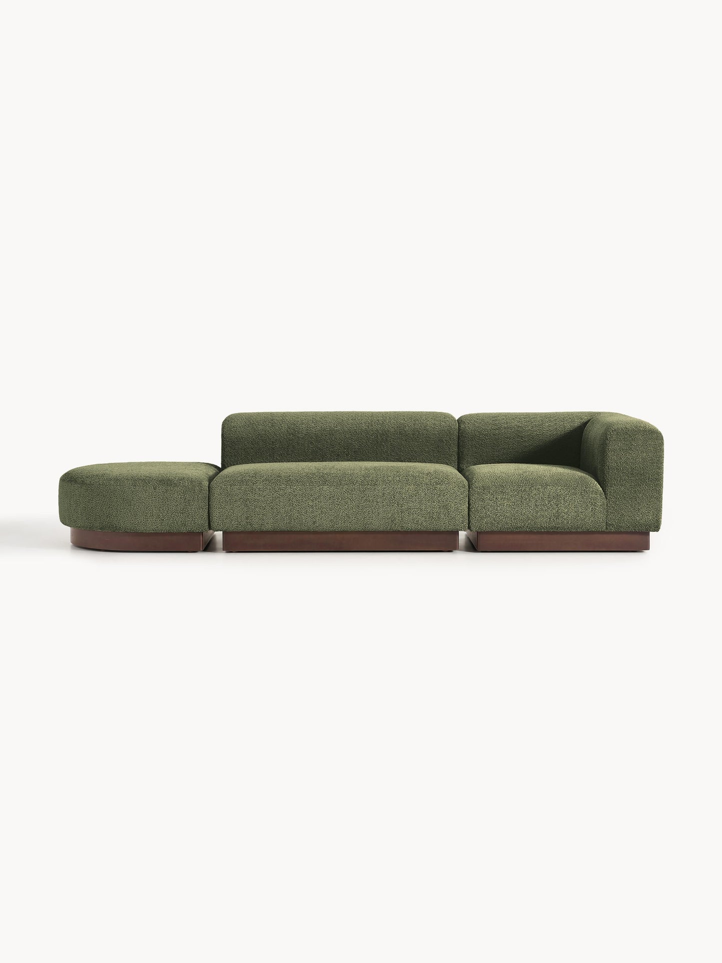 Natreza Modular Teddy Bouclé Ottoman with Stool (Left/Right)