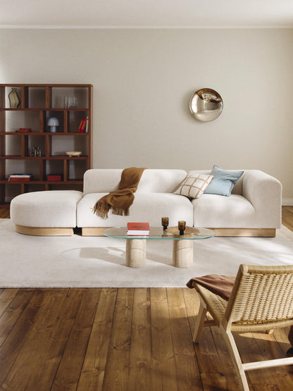 Natreza Modular Teddy Bouclé Ottoman with Stool (Left/Right)