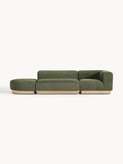 Natreza Modular Teddy Bouclé Ottoman with Stool (Left/Right)