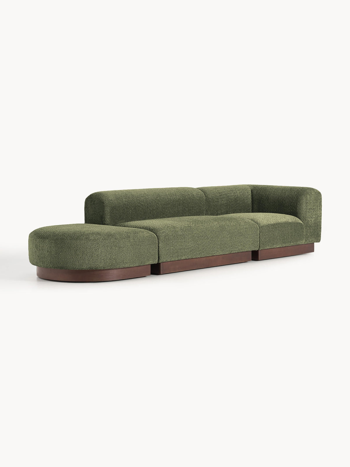 Natreza Modular Teddy Bouclé Ottoman with Stool (Left/Right)