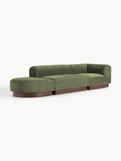 Natreza Modular Teddy Bouclé Ottoman with Stool (Left/Right)