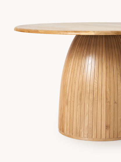 Nelbrezza Dining Table, Round, with Fluted Texture, in Various Sizes