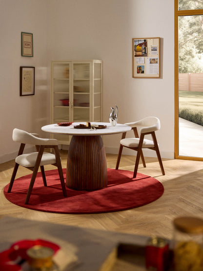 Nelbrezza Dining Table, Round, with Marble Tabletop, Ø 115 cm