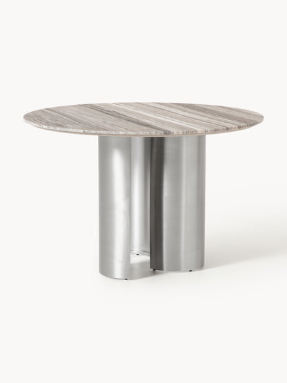 Noavelli Round Dining Table with Marble Tabletop, Ø 120 cm