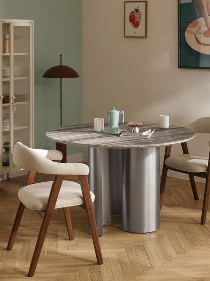 Noavelli Round Dining Table with Marble Tabletop, Ø 120 cm