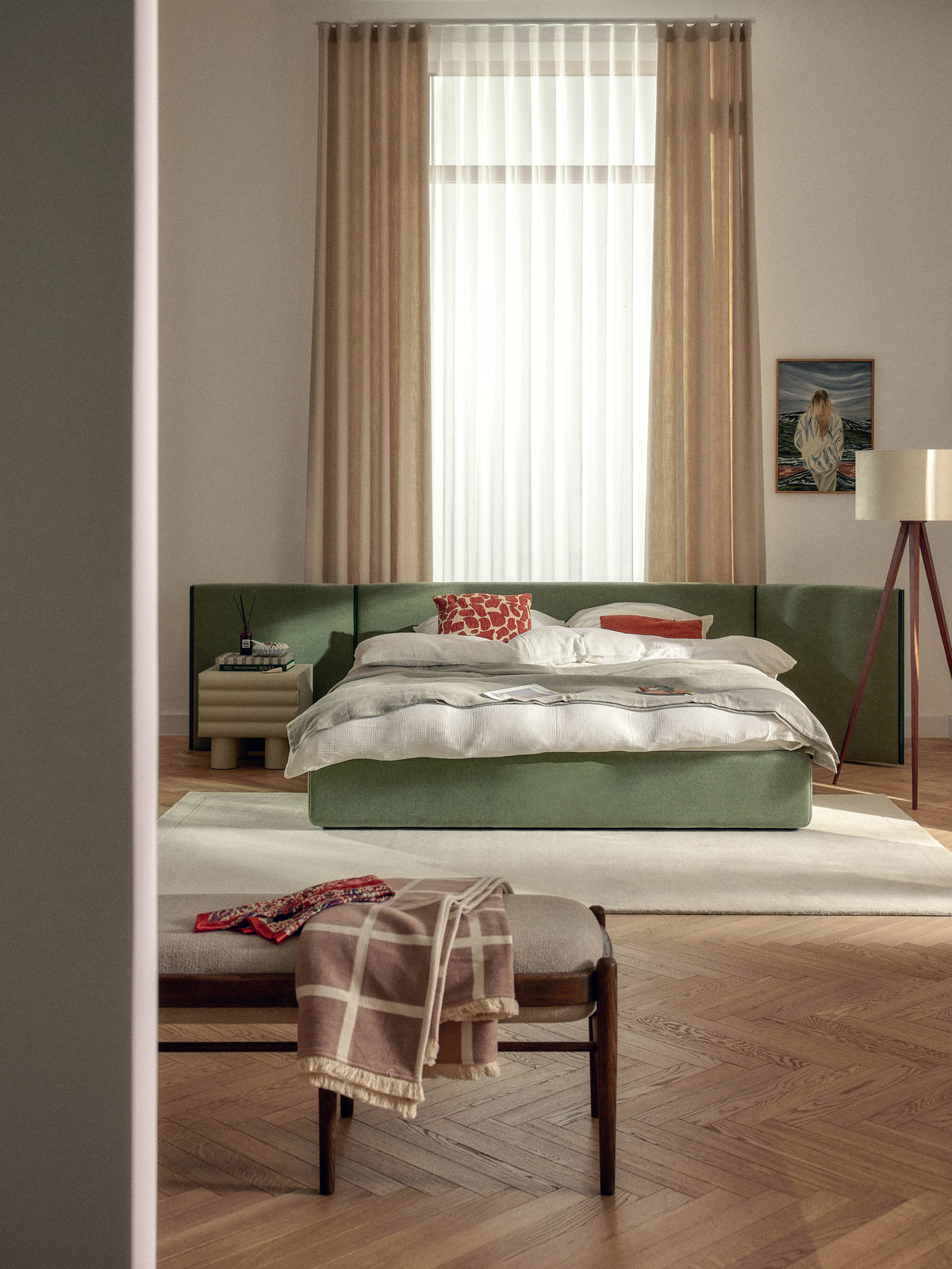 Otmaris Upholstered Bed with Folding Headboard