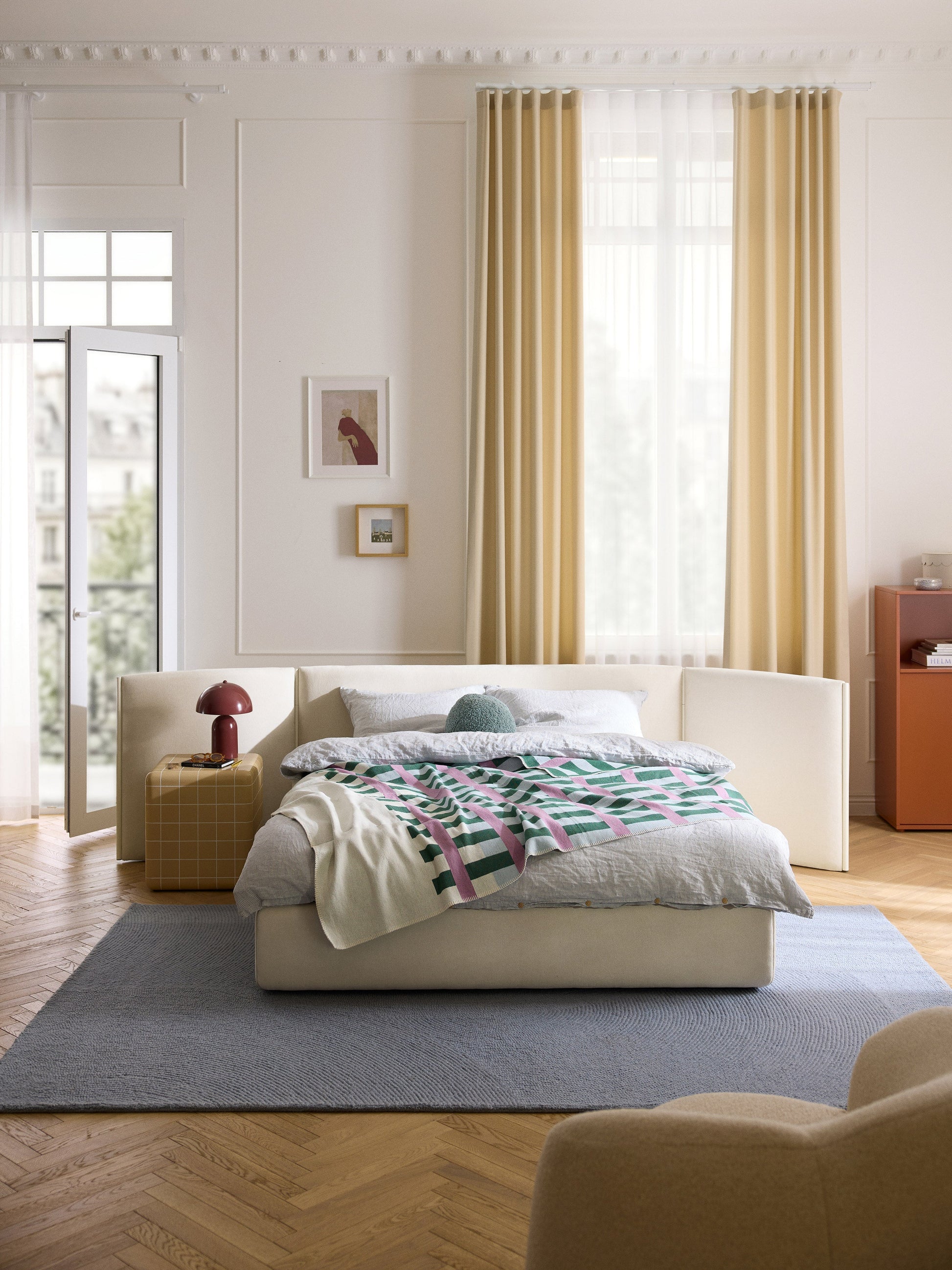 Otmaris Upholstered Bed with Folding Headboard