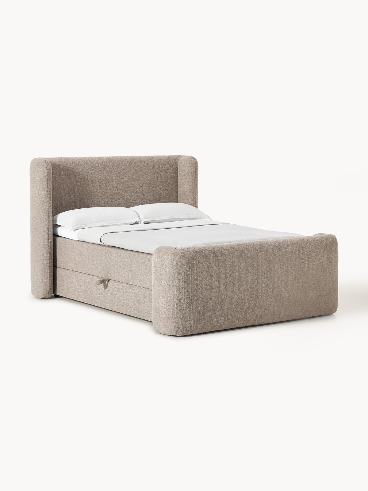 Perlisto Bouclé Box Spring Bed with Storage