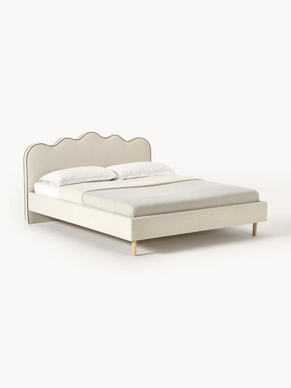 Romaset Upholstered Bed with Wavy Headboard