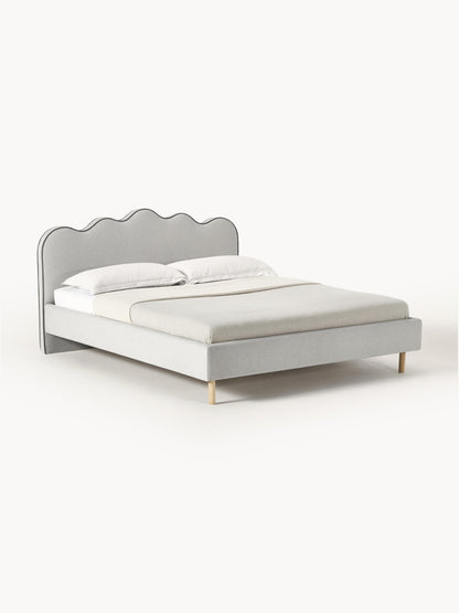 Romaset Upholstered Bed with Wavy Headboard