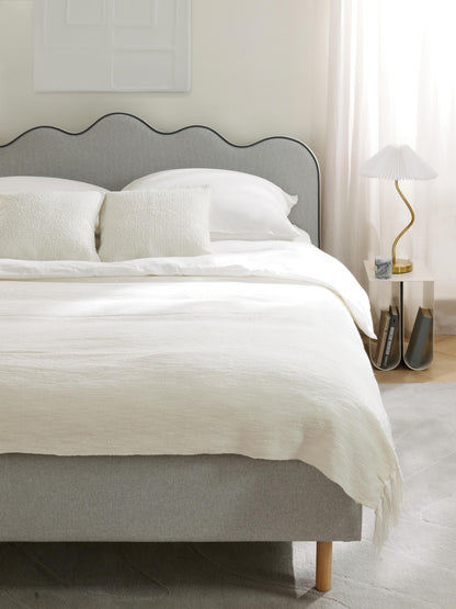Romaset Upholstered Bed with Wavy Headboard
