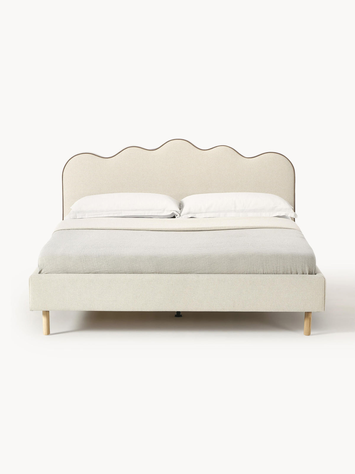 Romaset Upholstered Bed with Wavy Headboard