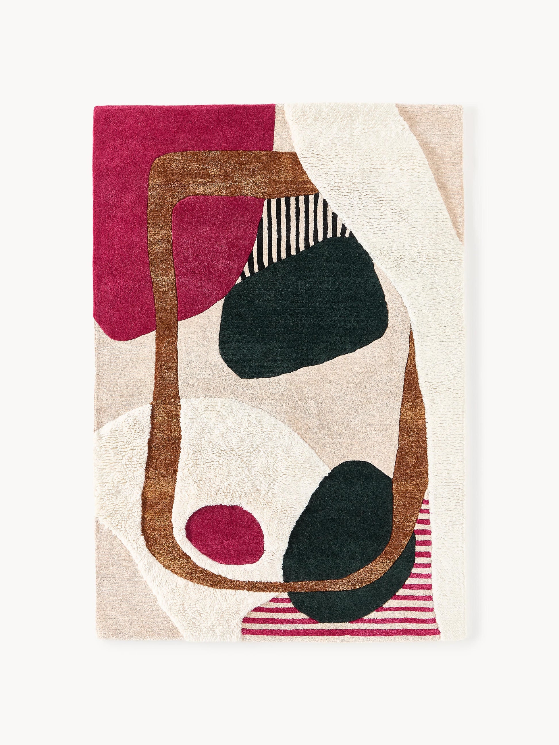 Roscelli Hand-Tufted Wool Rug with High-Low Texture