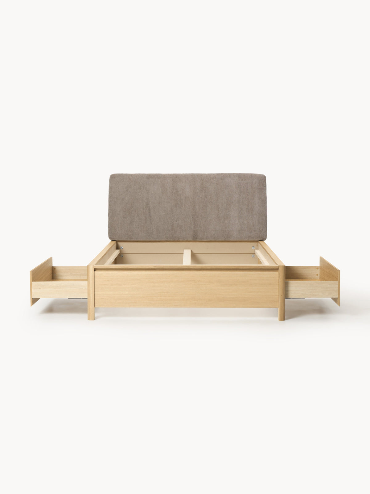 Santoveri Wooden Bed with Upholstered Headboard and Drawers