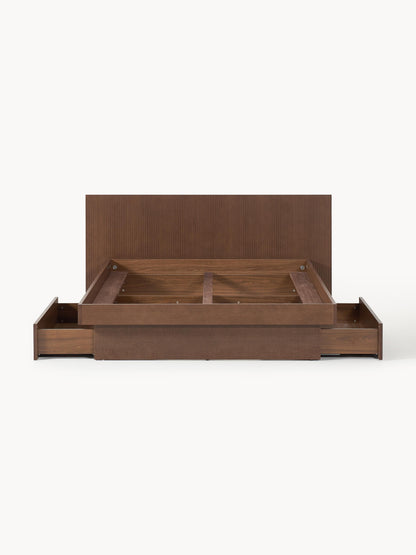 Satireno Wooden Bed with Drawers and Headboard