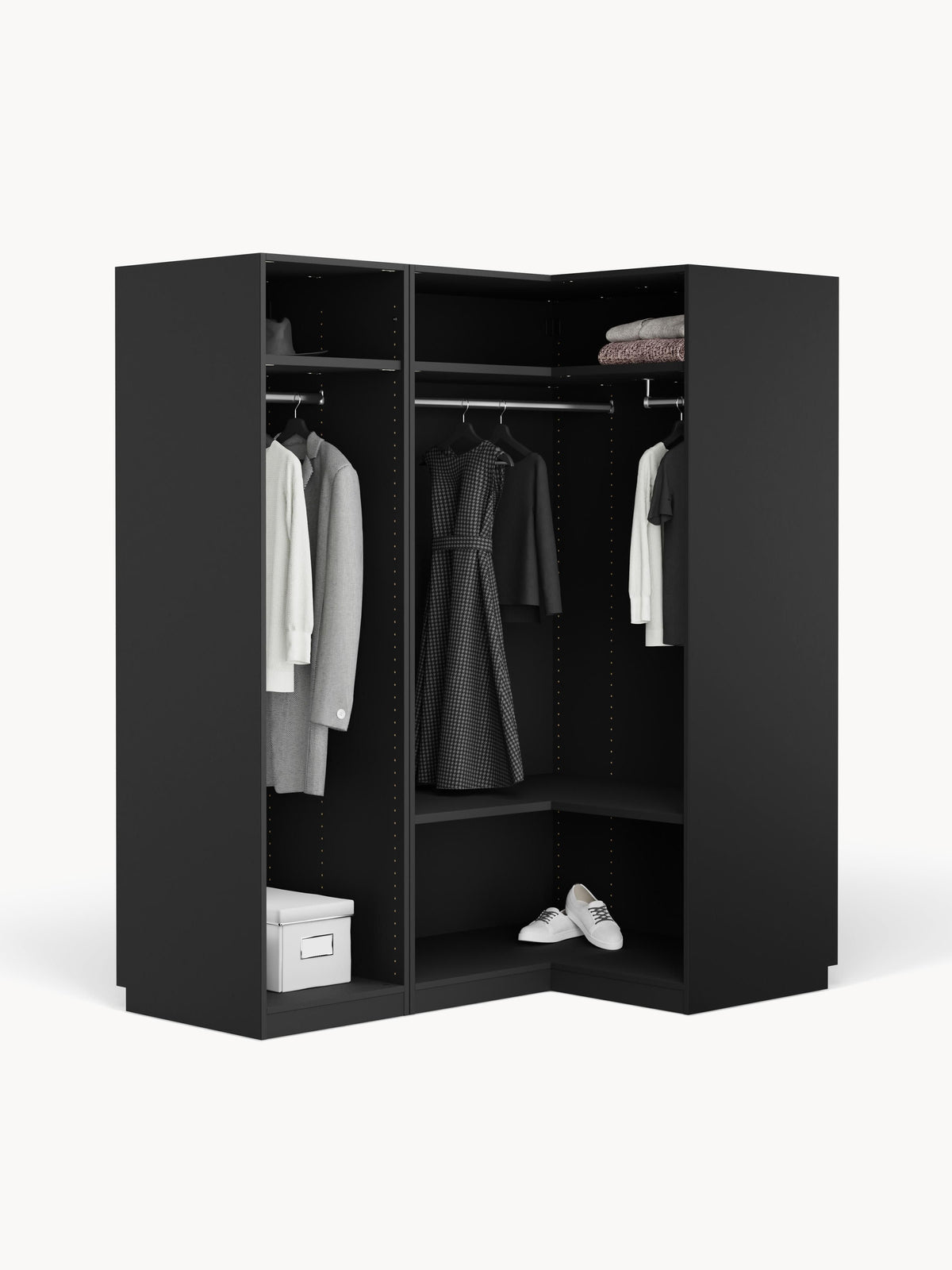 Simavoro Modular Corner Wardrobe, 165 cm Wide, in Various Sizes