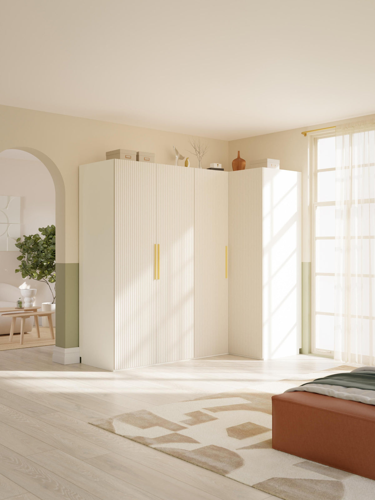 Simavoro Modular Corner Wardrobe, 215 cm Wide, in Various Sizes