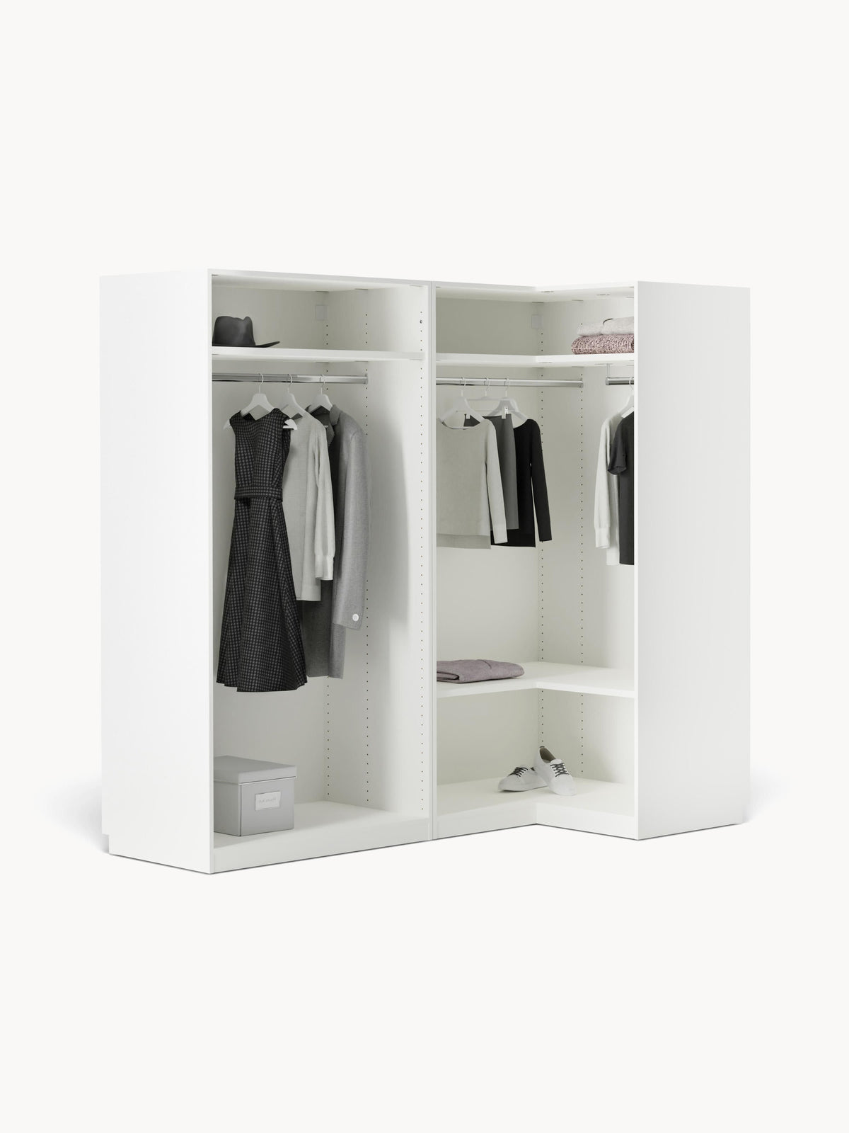 Simavoro Modular Corner Wardrobe, 215 cm Wide, in Various Sizes