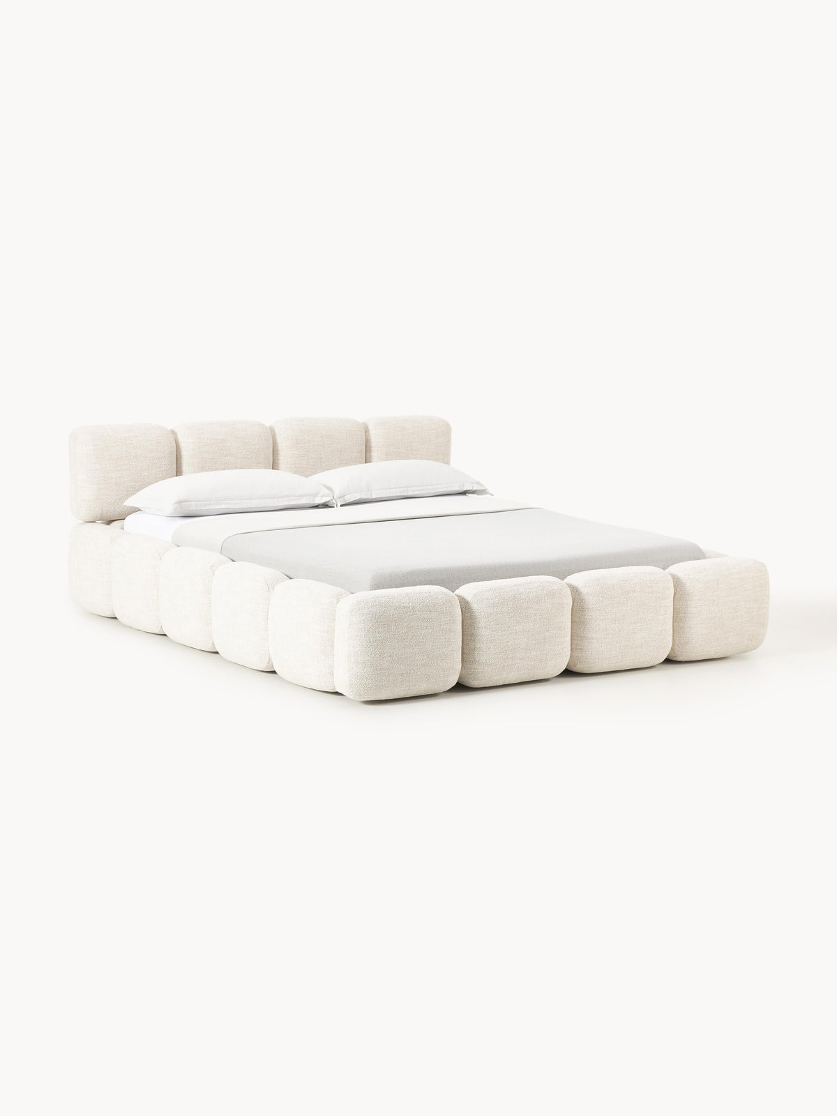 Taybela Bouclé Upholstered Bed with Storage