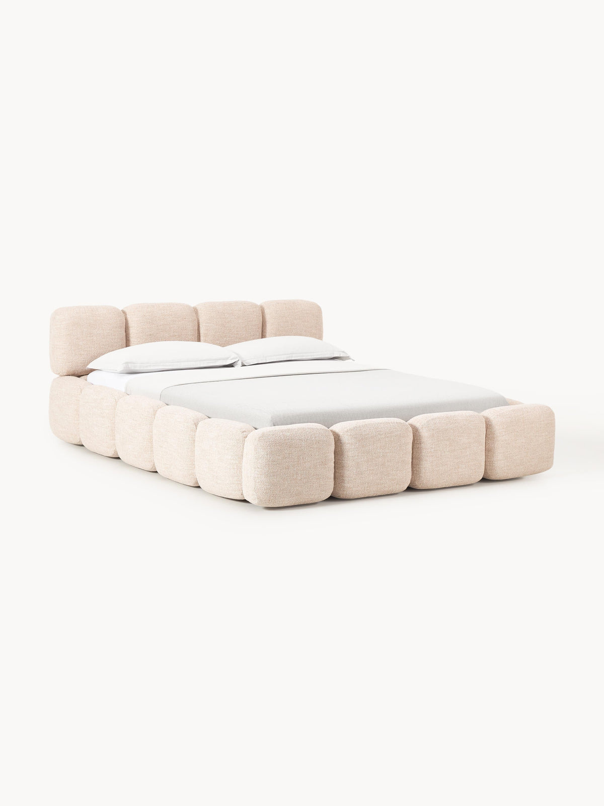 Taybela Bouclé Upholstered Bed with Storage
