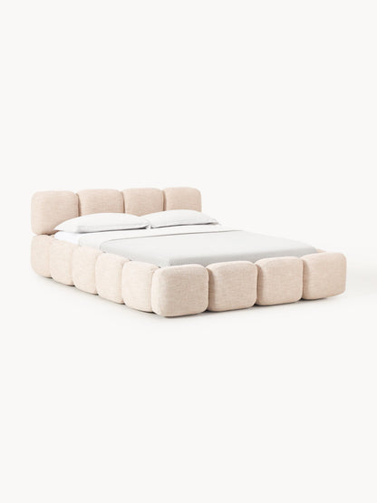 Taybela Bouclé Upholstered Bed with Storage
