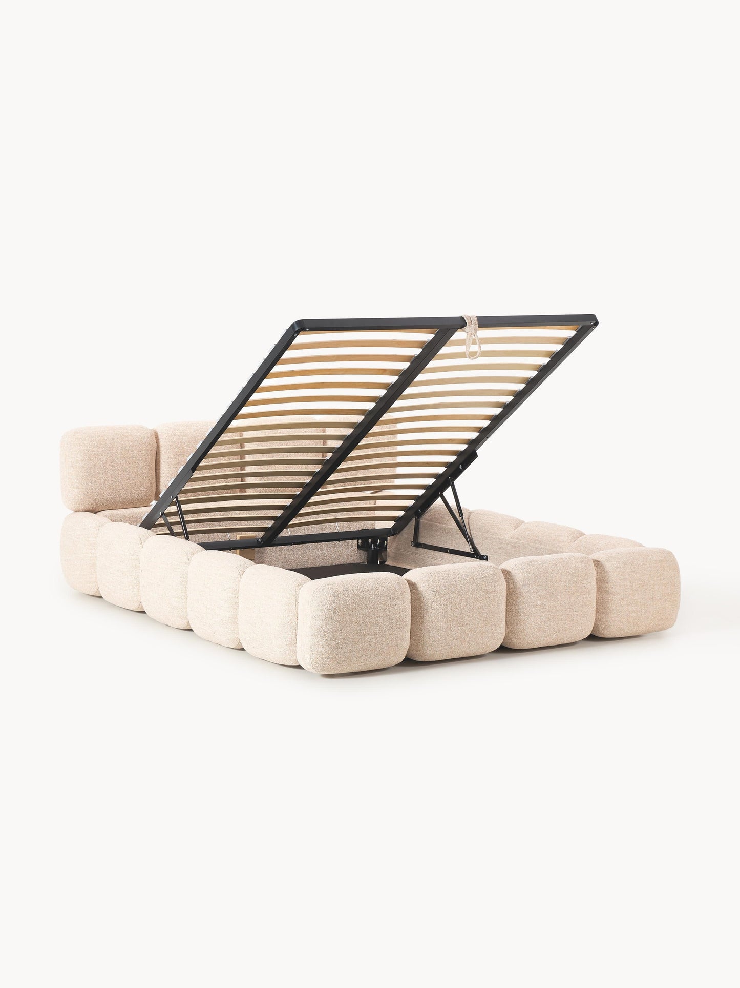 Taybela Bouclé Upholstered Bed with Storage