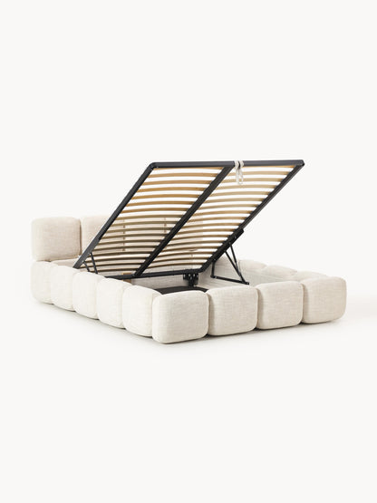 Taybela Bouclé Upholstered Bed with Storage