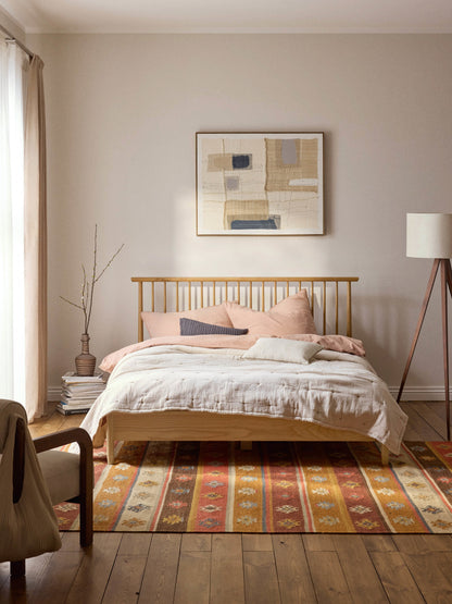 Winsarel Wooden Bed with Pine Headboard
