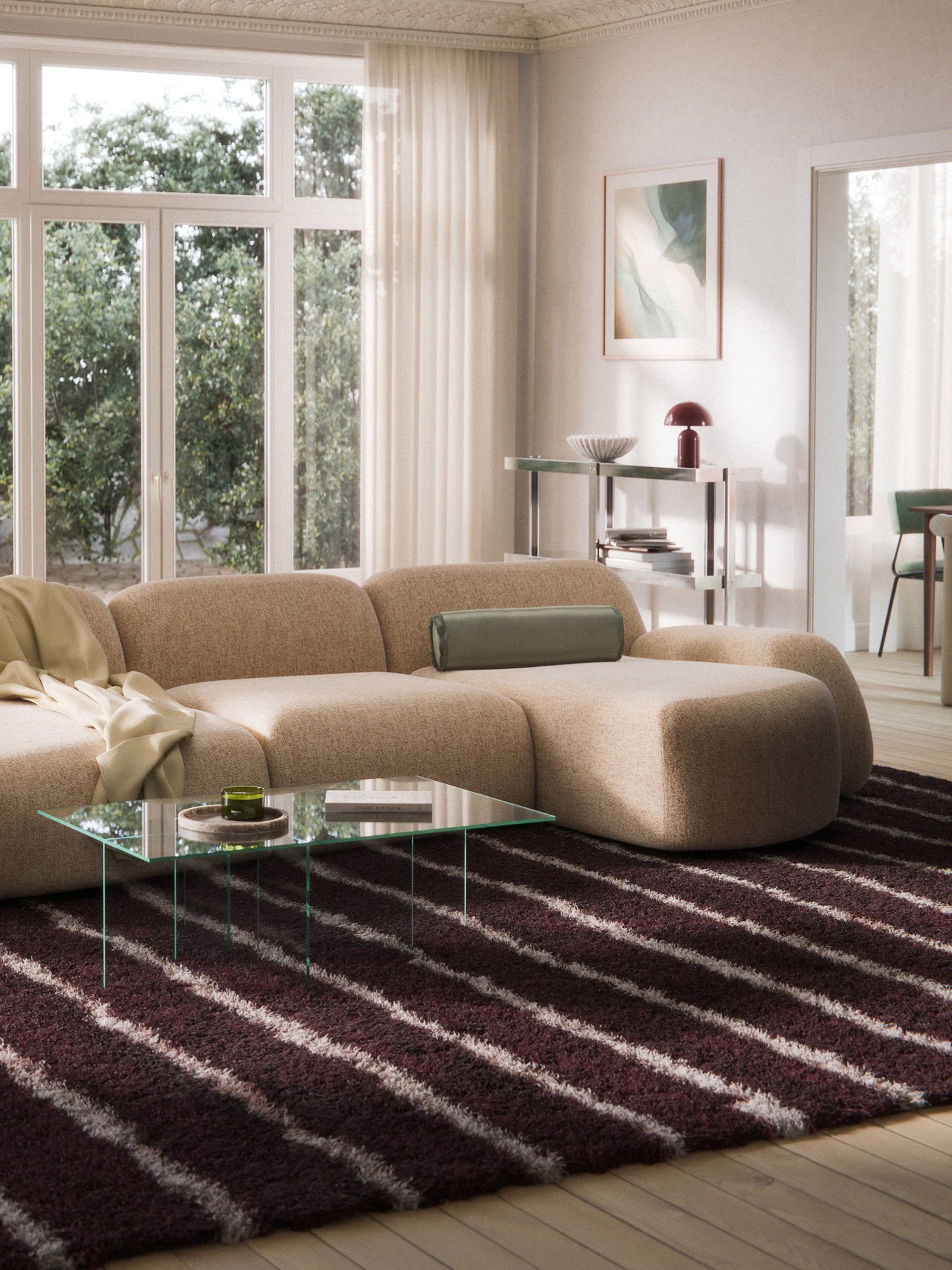 Wolmestra Chaise Corner Module in Bouclé