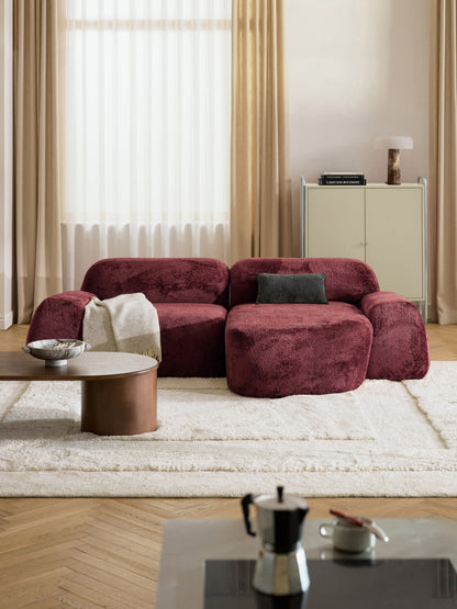 Wolmestra Corner Sofa in Teddy Bouclé, Modular (3-Seater)