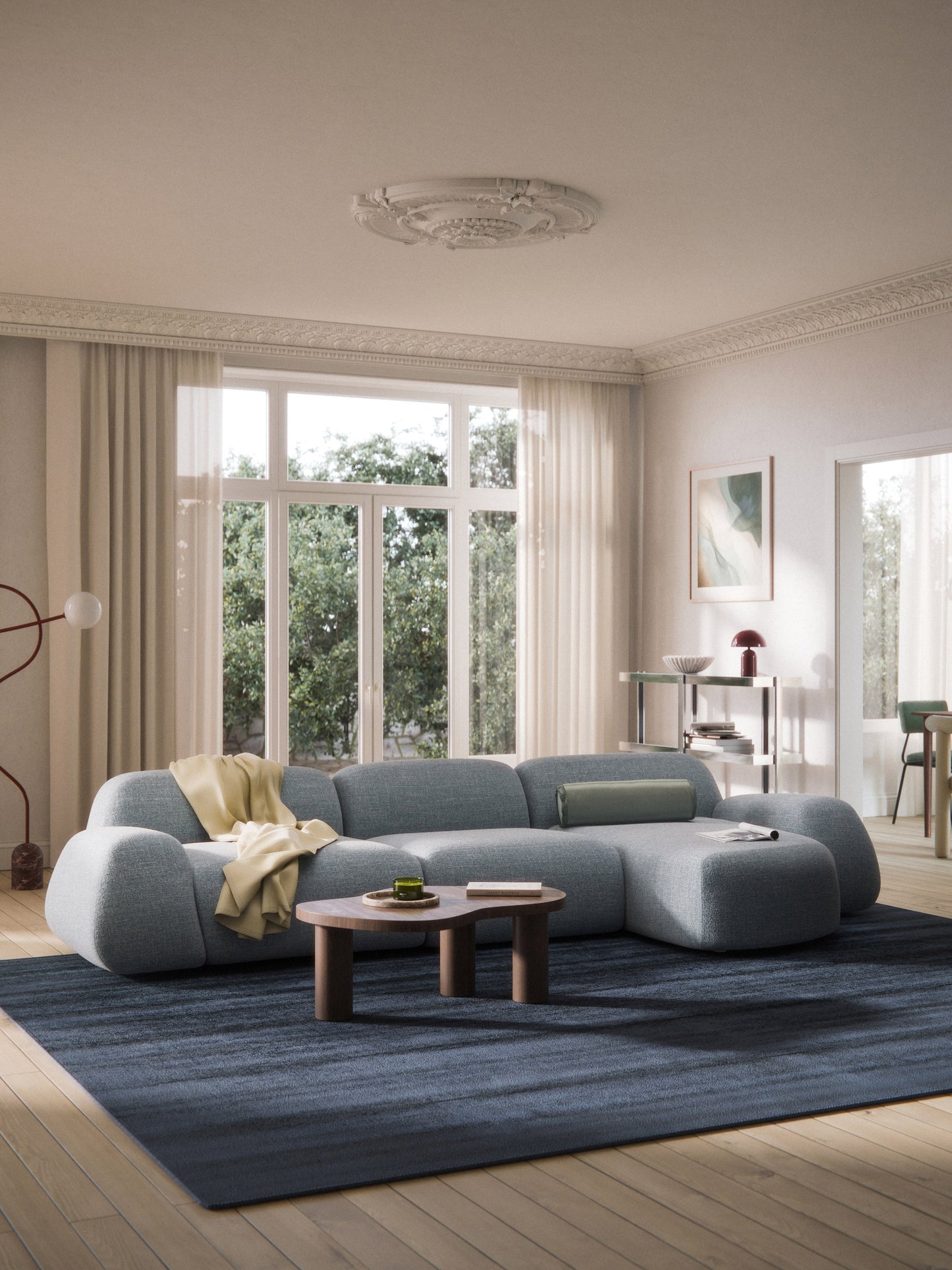 Wolmestra Corner Sofa, Modular, Bouclé (4-Seater)
