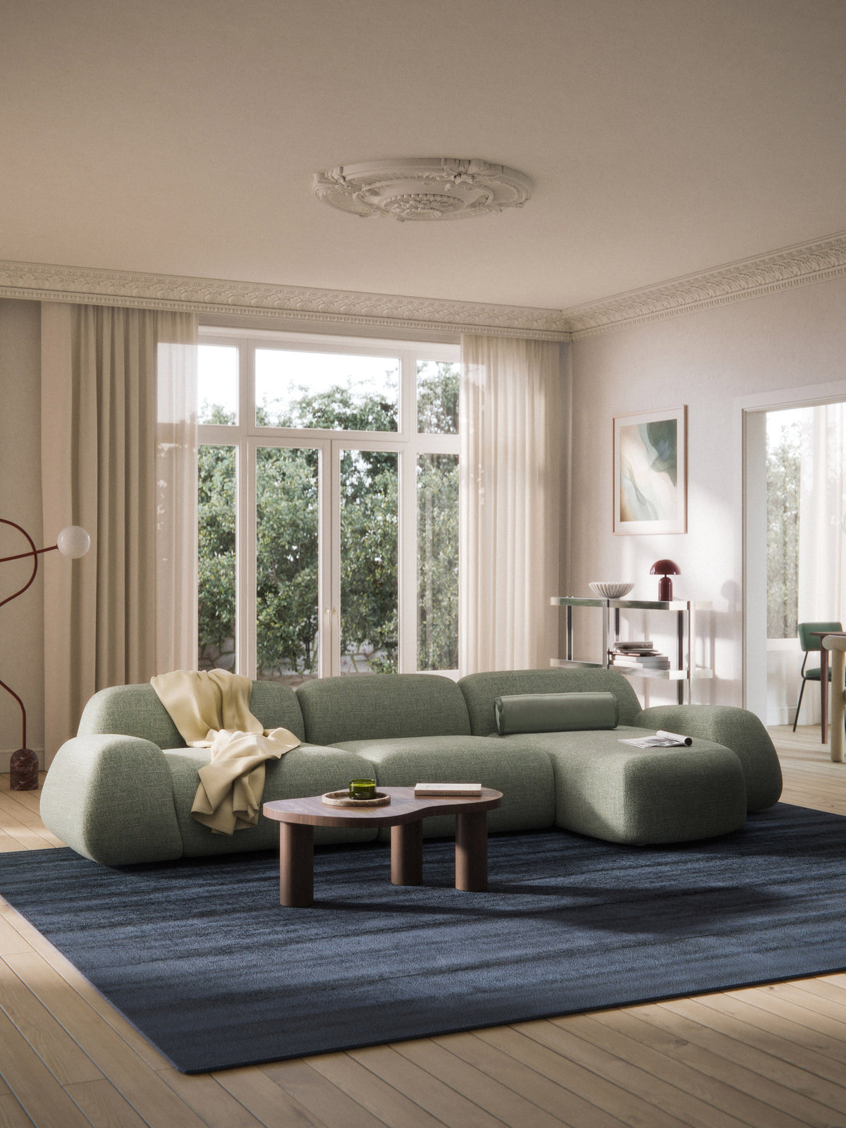 Wolmestra Corner Sofa, Modular, Bouclé (4-Seater)