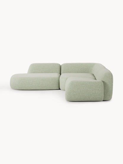 Wolmestra Modular Corner Sofa in Bouclé (4-Seater) with Chaise Longue