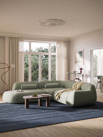Wolmestra Modular Corner Sofa in Bouclé (4-Seater) with Chaise Longue
