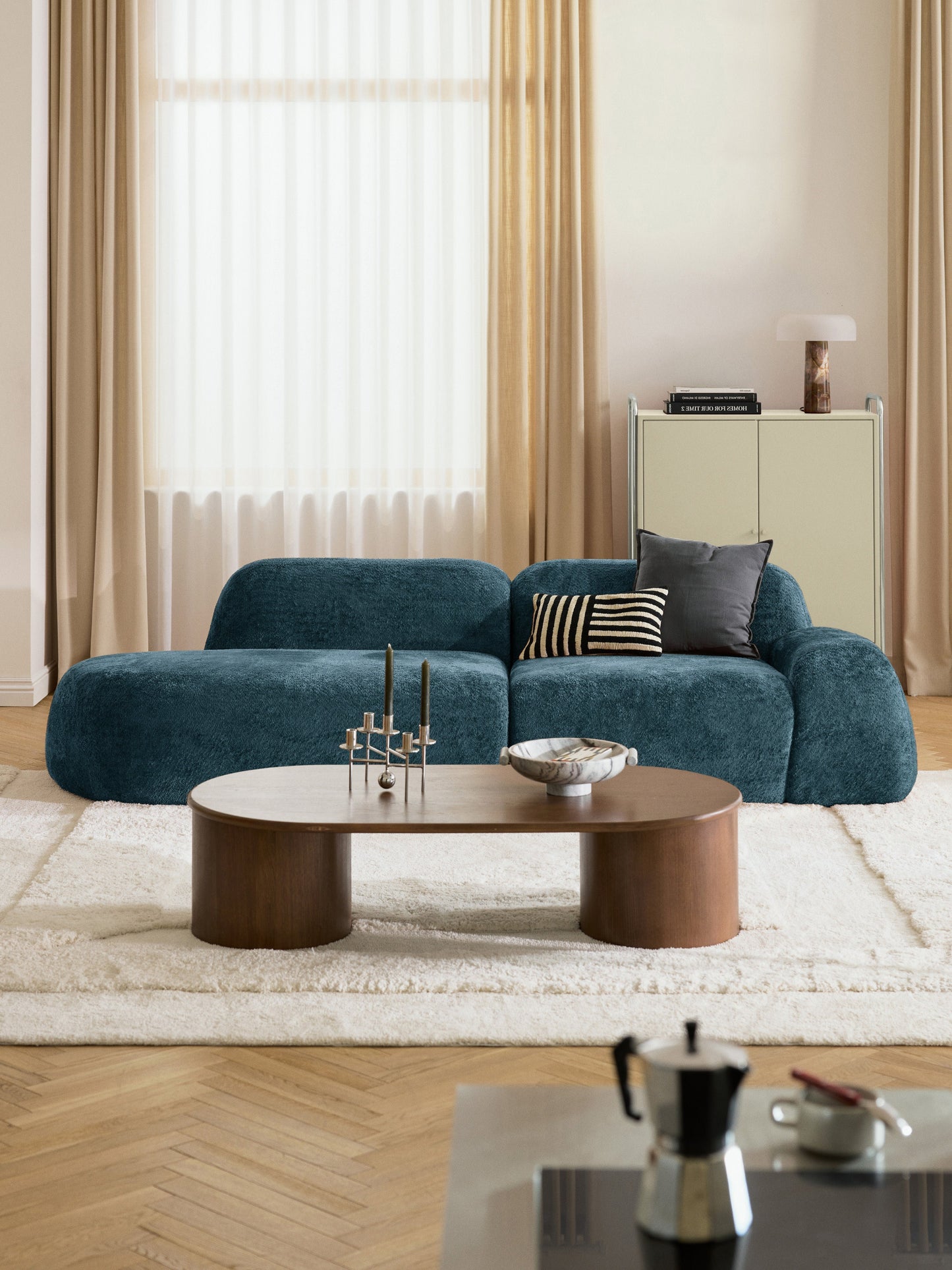 Wolmestra Modular Teddy Bouclé Chaise (3-Seater)