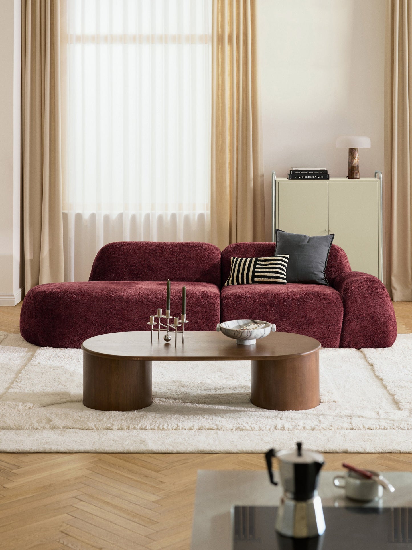Wolmestra Modular Teddy Bouclé Chaise (3-Seater)