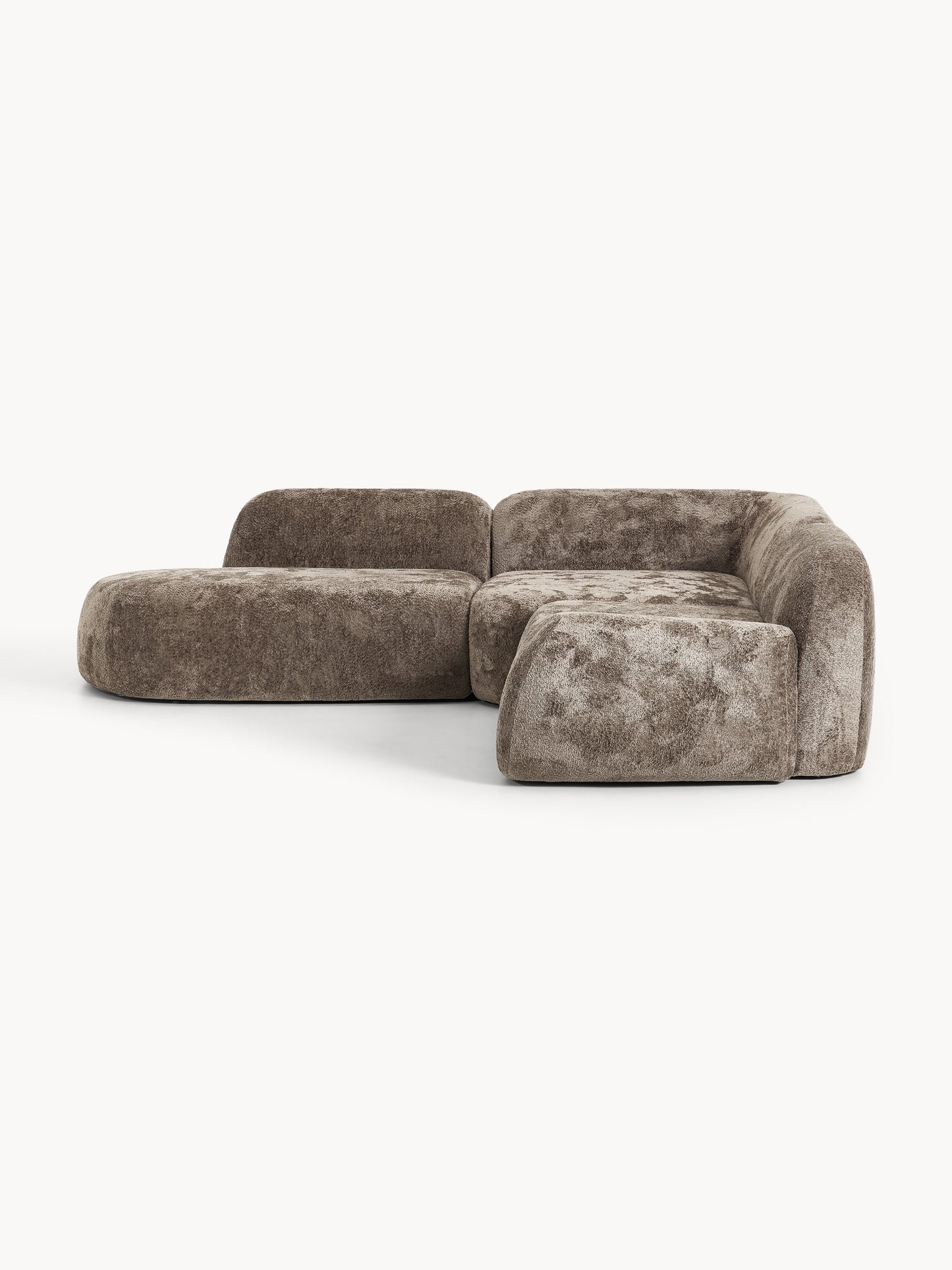 Wolmestra Modular Teddy Bouclé Corner Sofa (4-Seater) with Chaise Longue