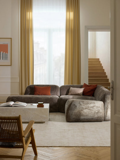 Wolmestra Modular Teddy Bouclé Corner Sofa (4-Seater) with Chaise Longue