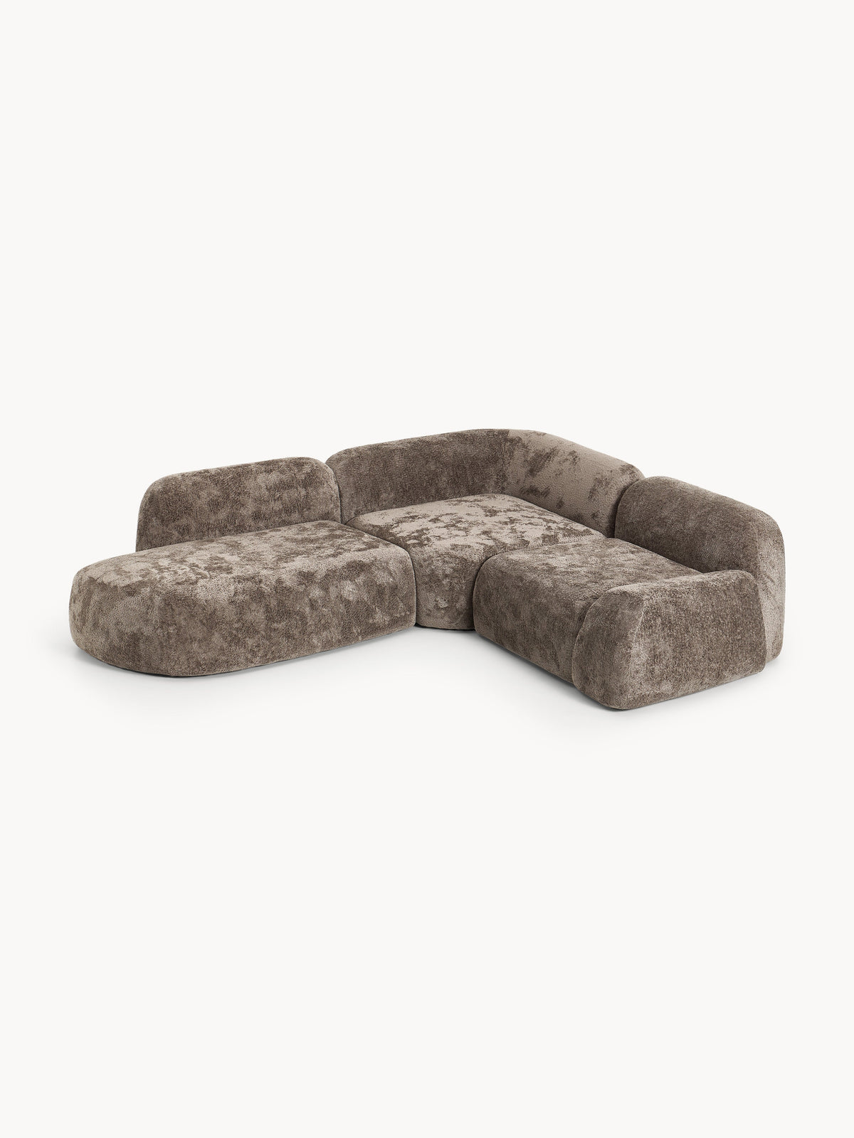 Wolmestra Modular Teddy Bouclé Corner Sofa (4-Seater) with Chaise Longue