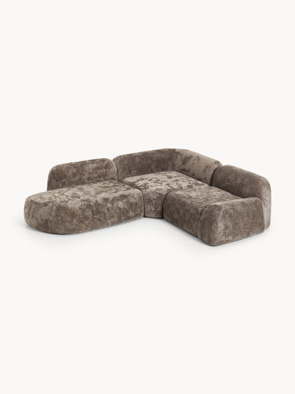 Wolmestra Modular Teddy Bouclé Corner Sofa (4-Seater) with Chaise Longue